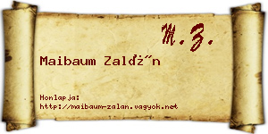 Maibaum Zalán névjegykártya