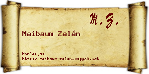 Maibaum Zalán névjegykártya